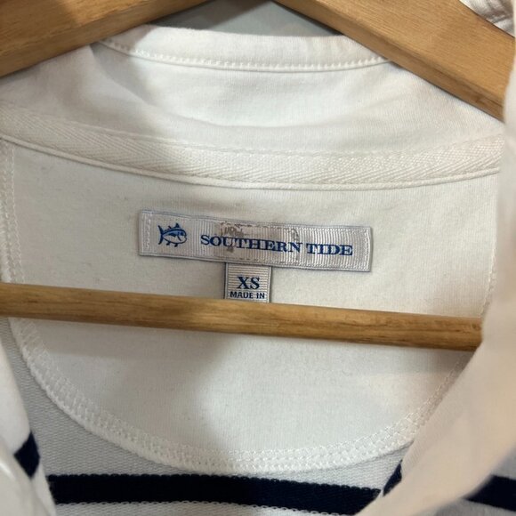 Southern Tide Stripe Shirt Womens XS Long Sleeves Polo Pullover Casual Mock Neck - Picture 4 of 5